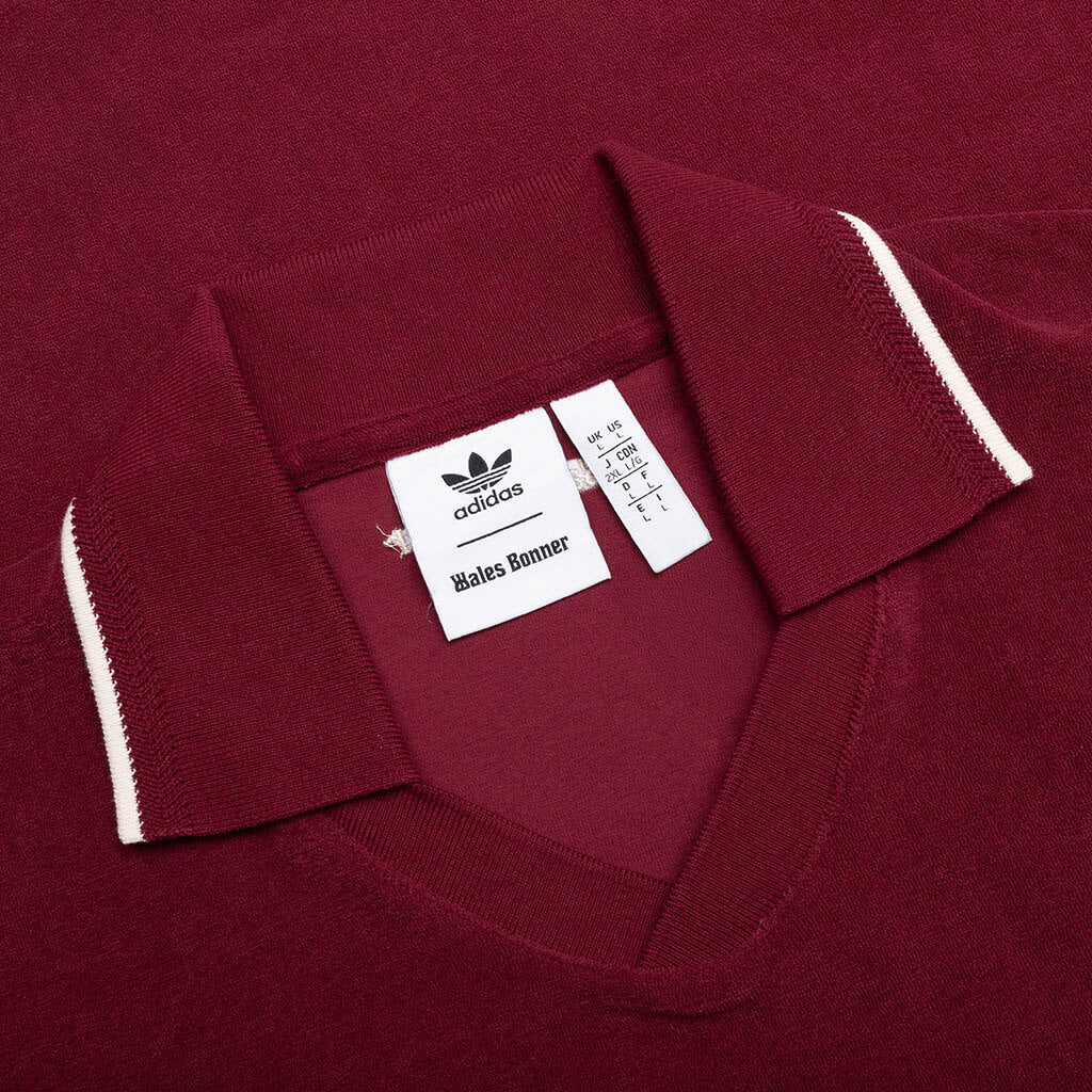 adidas Originals x Wales Bonner Terry Polo - Collegiate Burgundy