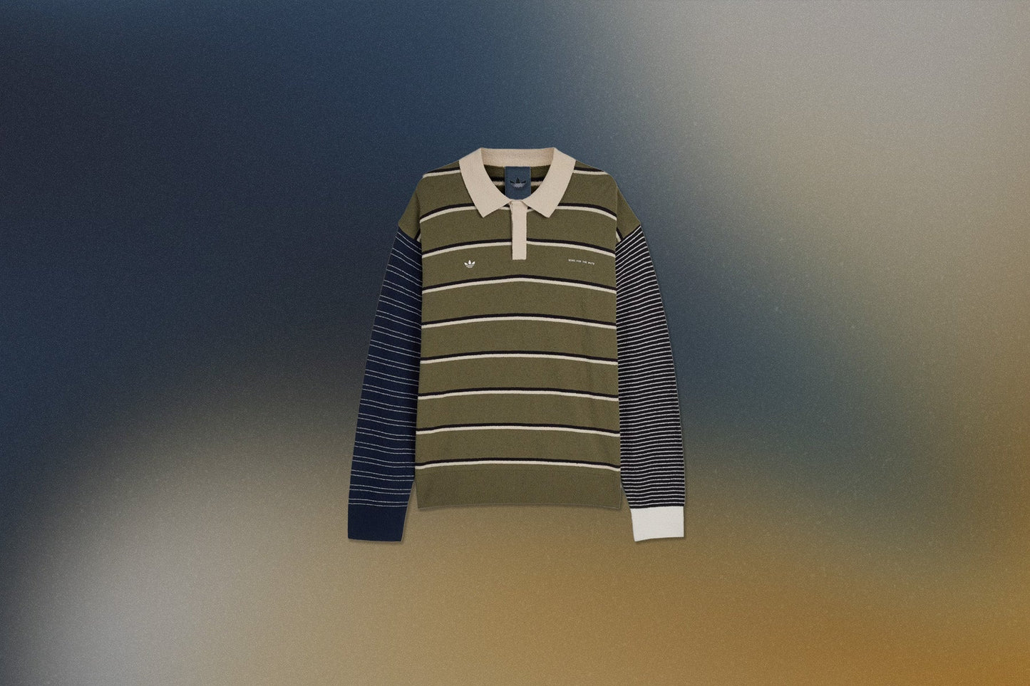 adidas Originals x Song for the Mute 007 Long Sleeve Polo - Olive Strata/Alumina/Black