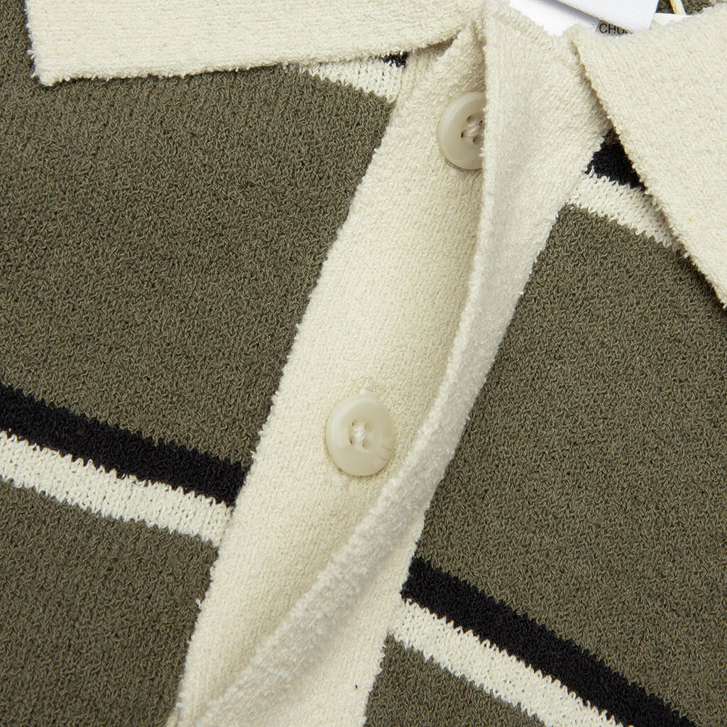 adidas Originals x Song for the Mute 007 Long Sleeve Polo - Olive Strata/Alumina/Black