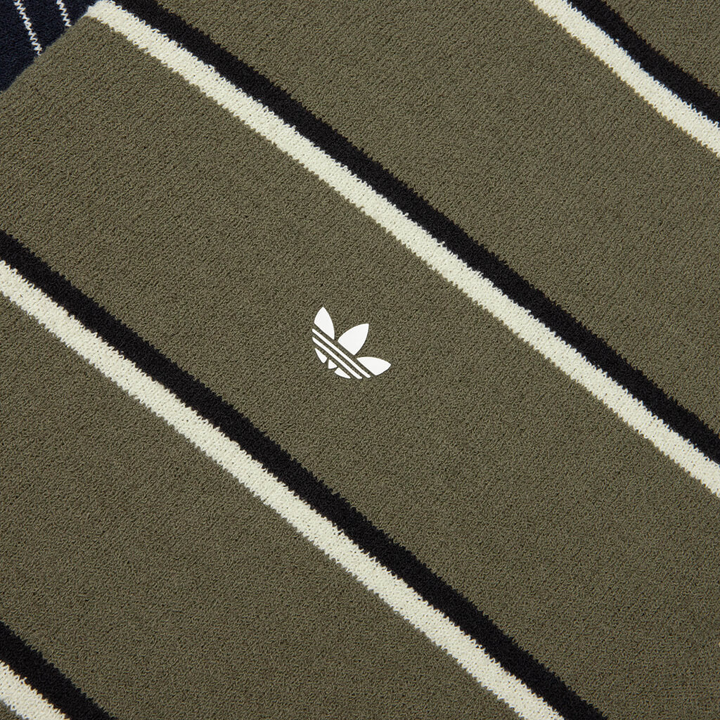 adidas Originals x Song for the Mute 007 Long Sleeve Polo - Olive Strata/Alumina/Black