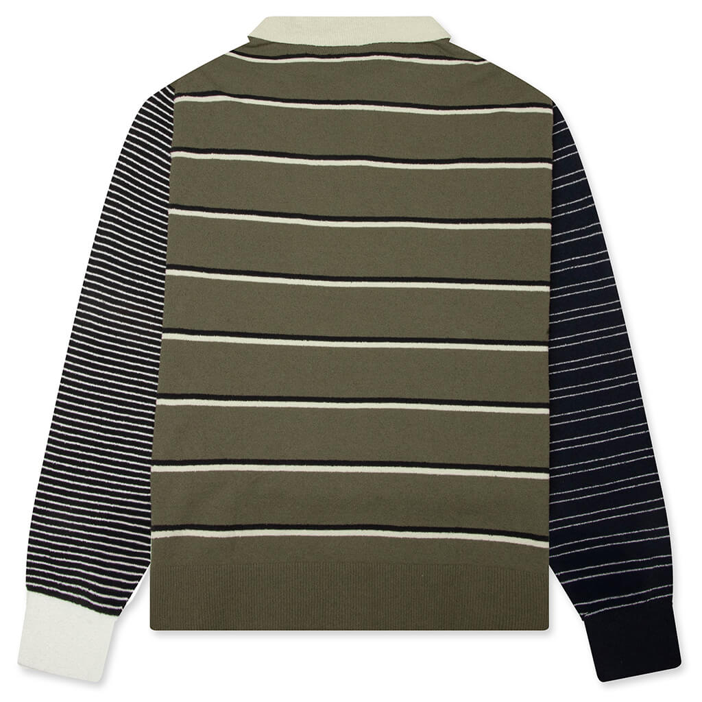 adidas Originals x Song for the Mute 007 Long Sleeve Polo - Olive Strata/Alumina/Black