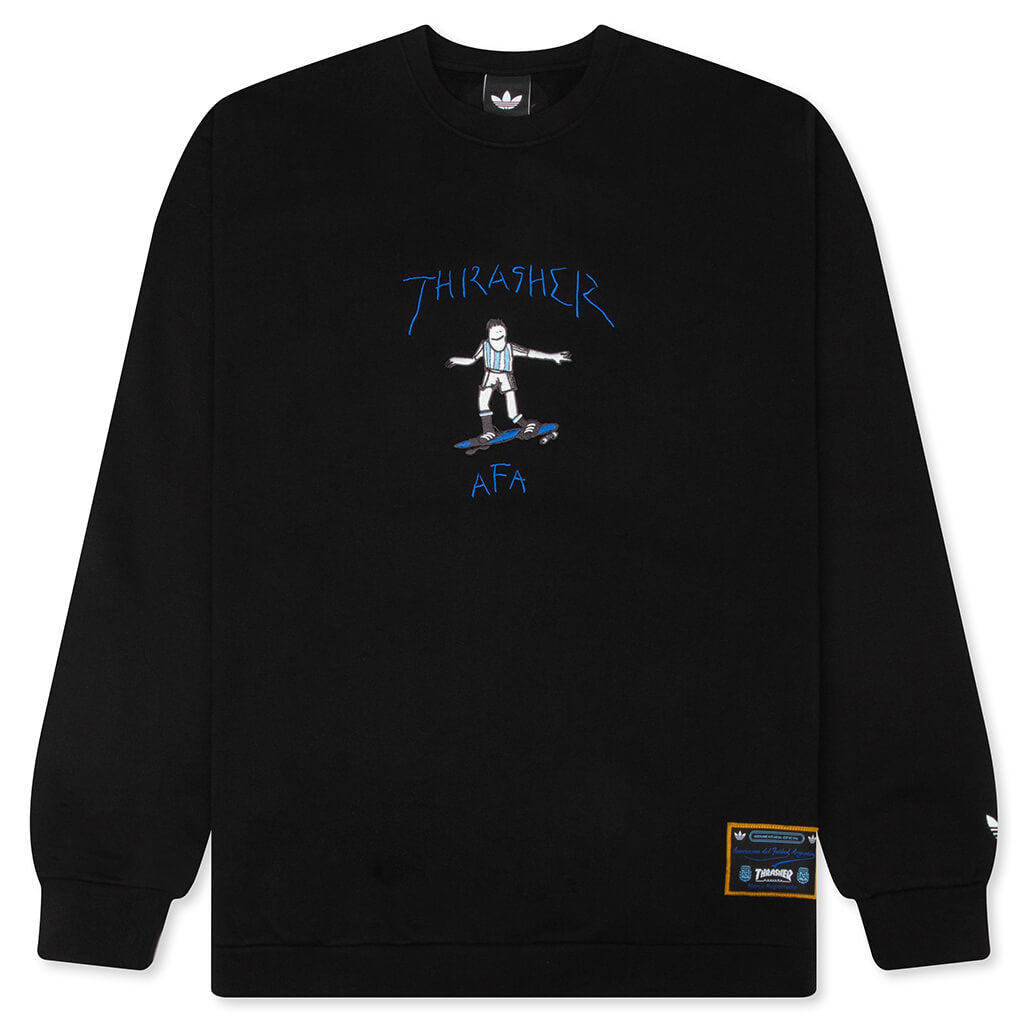 adidas Originals x Thrasher x AFA Argentina Crewneck 2 - Black