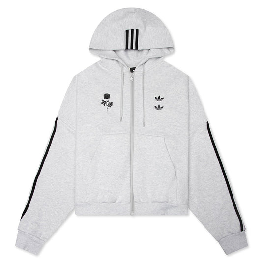 adidas Originals x Willy Chavarria Full Zip Logo Hoodie - Light Grey Heather