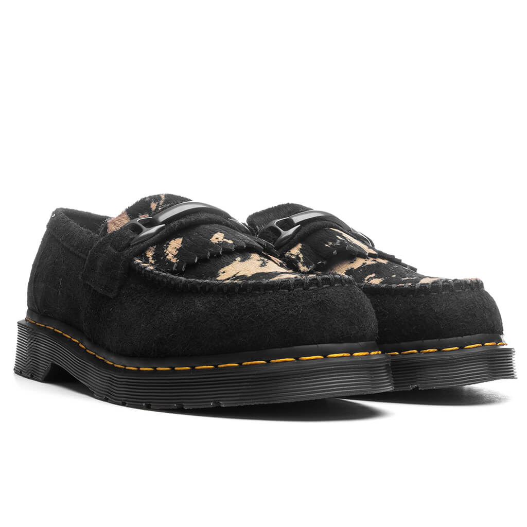 Adrian Snaffle - Black Napped Suede/Beige Contrast Hair On