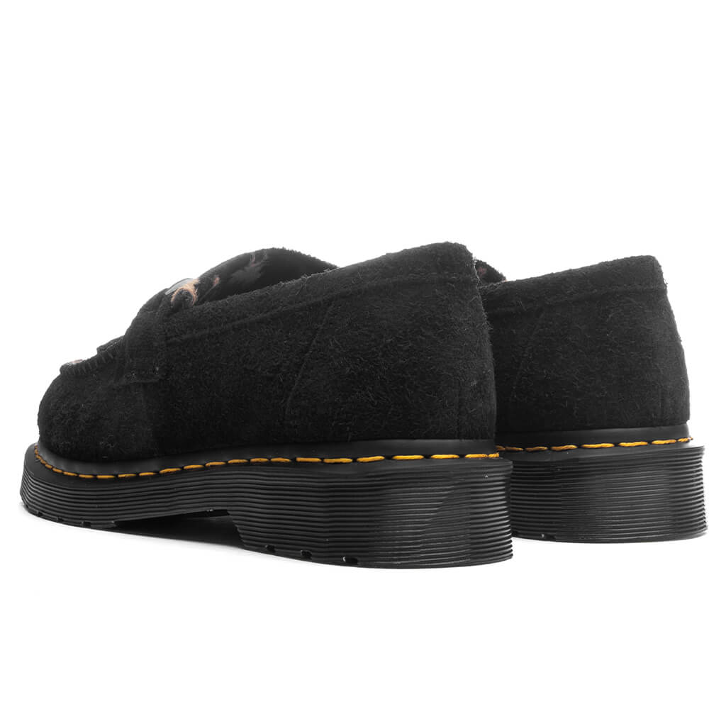 Adrian Snaffle - Black Napped Suede/Beige Contrast Hair On