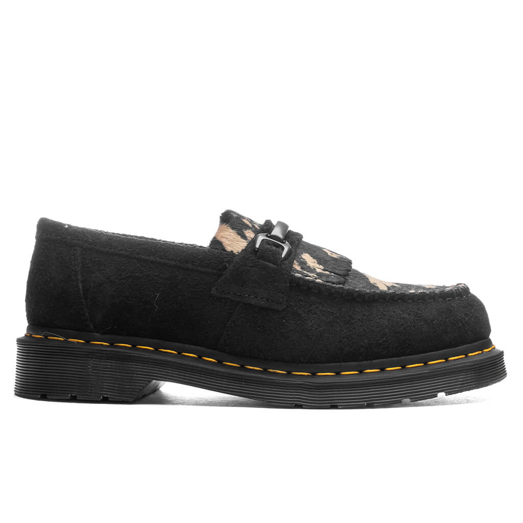 Adrian Snaffle - Black Napped Suede/Beige Contrast Hair On