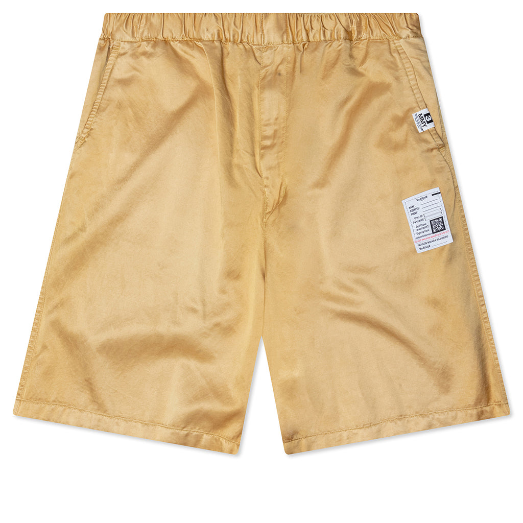 Aged Satin Shorts - Yellow