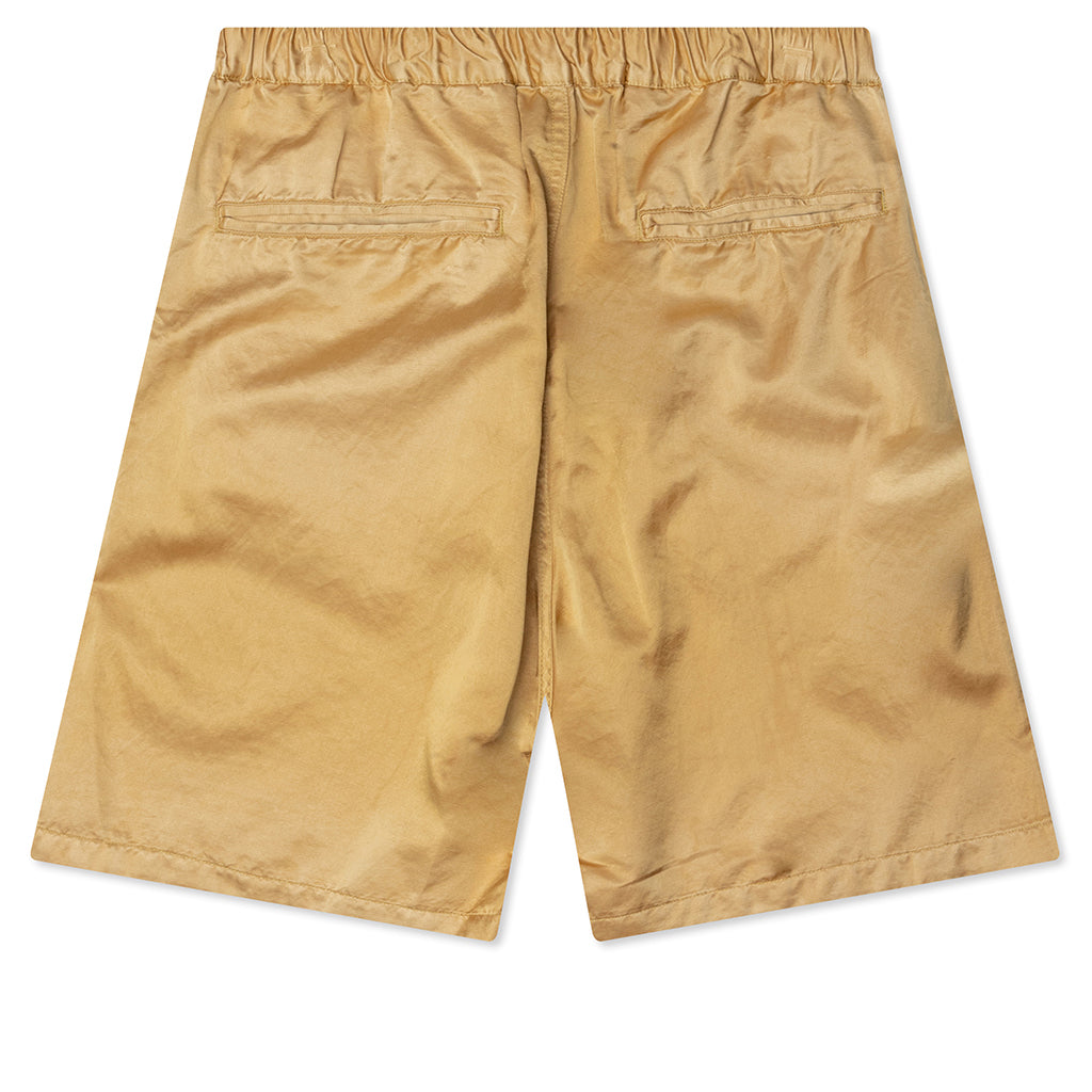 Aged Satin Shorts - Yellow