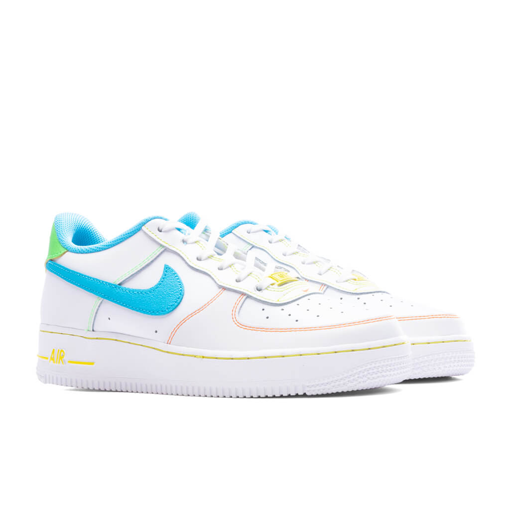 Air Force 1 LV8 BG (GS) - White/Baltic Blue/Action Green