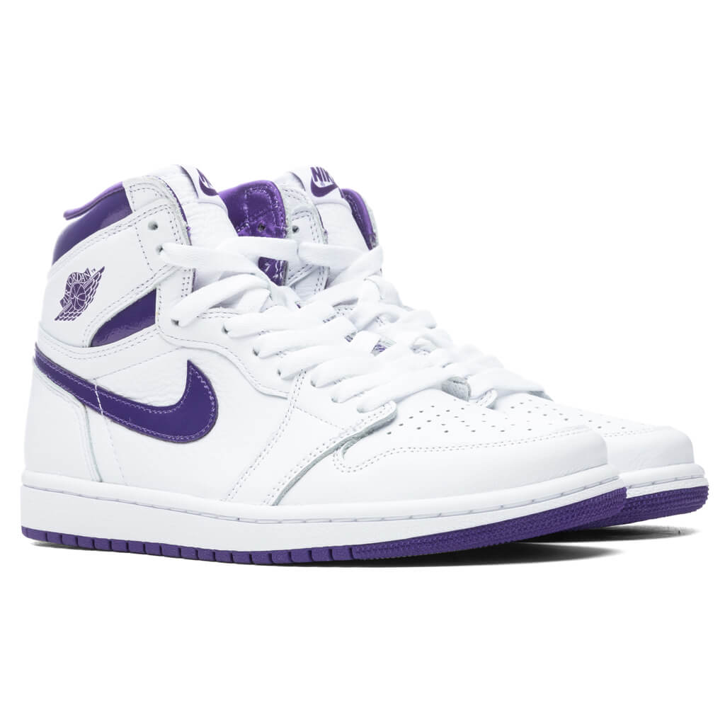 Women's Air Jordan 1 Retro Hi - White/Court Purple