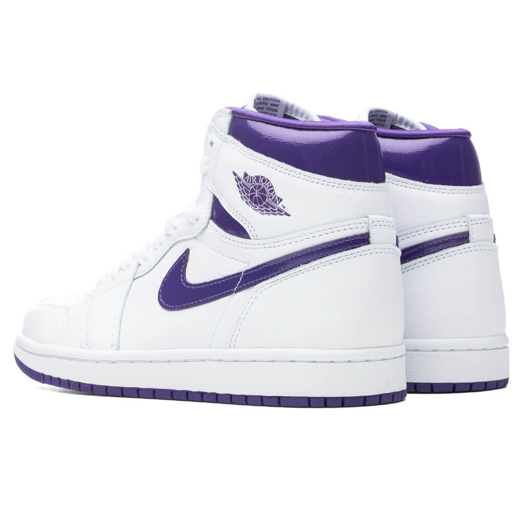 Women's Air Jordan 1 Retro Hi - White/Court Purple