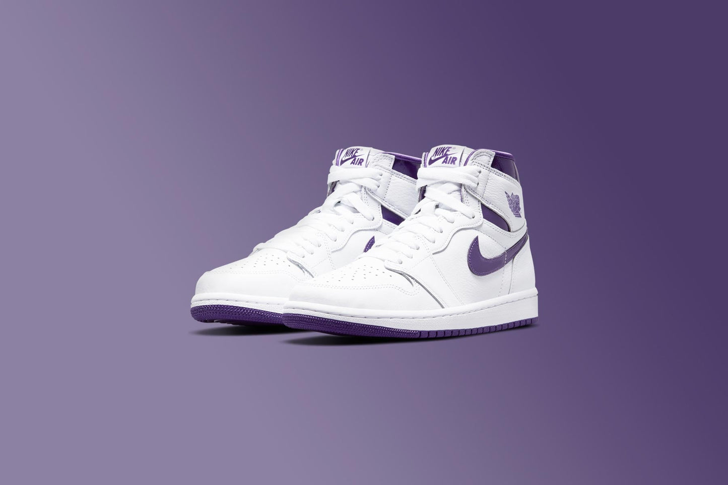 Women's Air Jordan 1 Retro Hi - White/Court Purple