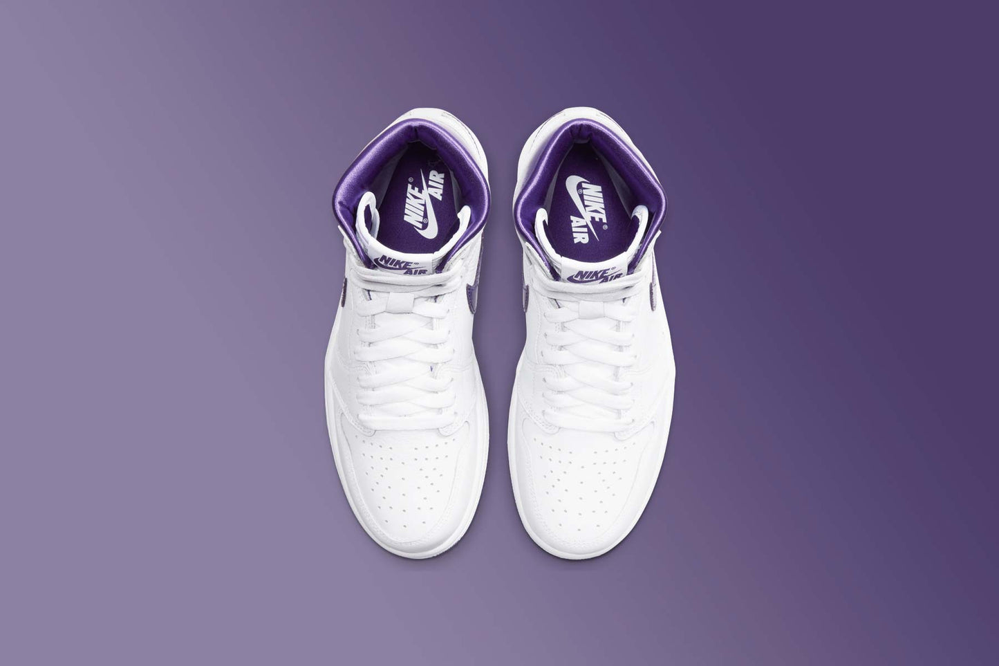 Women's Air Jordan 1 Retro Hi - White/Court Purple