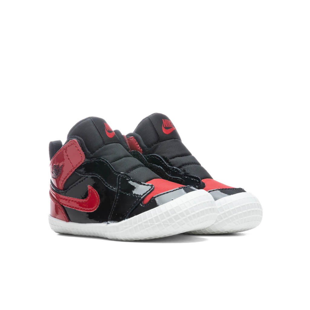 Air Jordan 1 Infant 'Patent Bred' - Black/Varsity Red