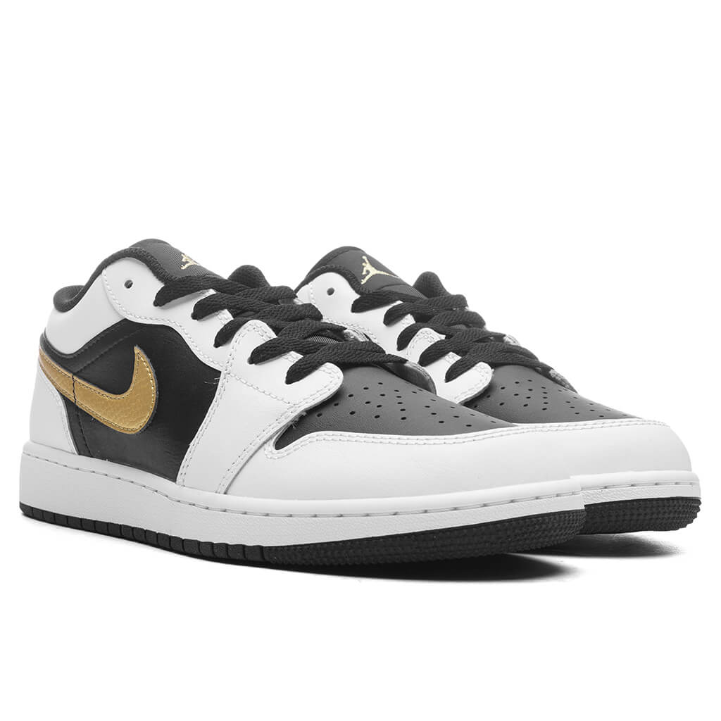 Air Jordan 1 Low (GS) - White/Metallic Gold/Black