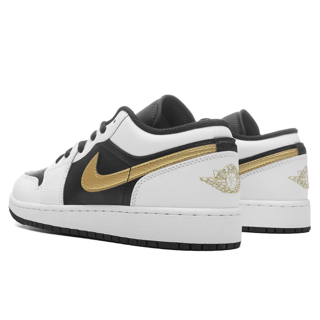 Air Jordan 1 Low (GS) - White/Metallic Gold/Black