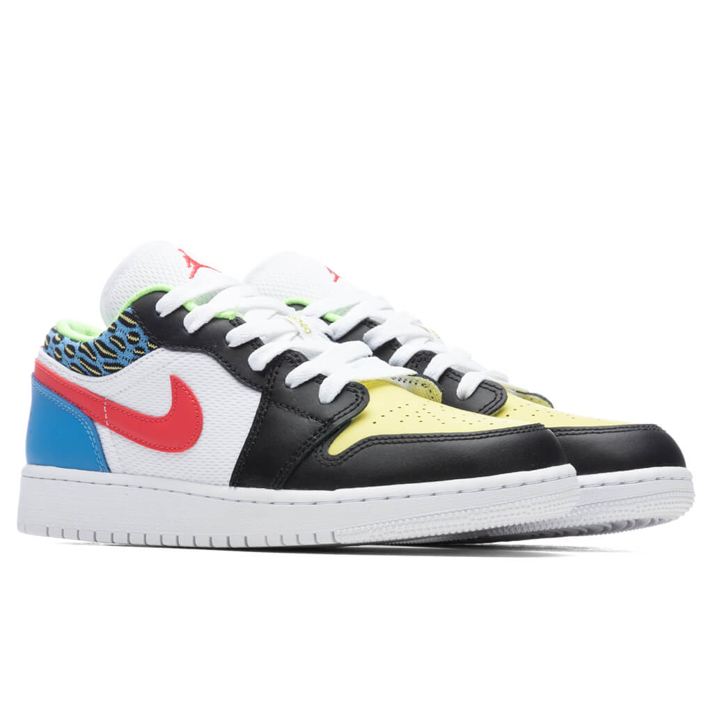 Air Jordan 1 Low CD (GS) - Black/Lt Fusion Red/White