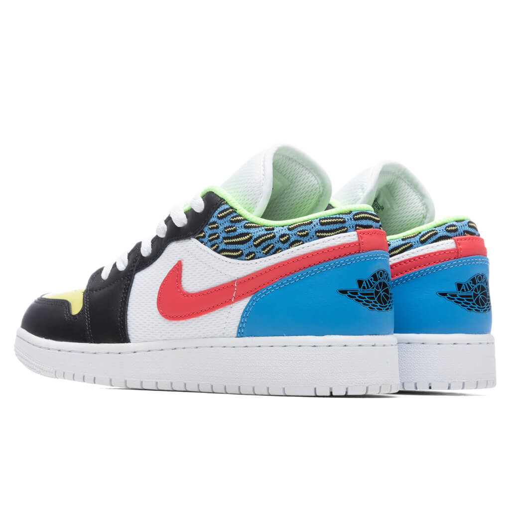 Air Jordan 1 Low CD (GS) - Black/Lt Fusion Red/White