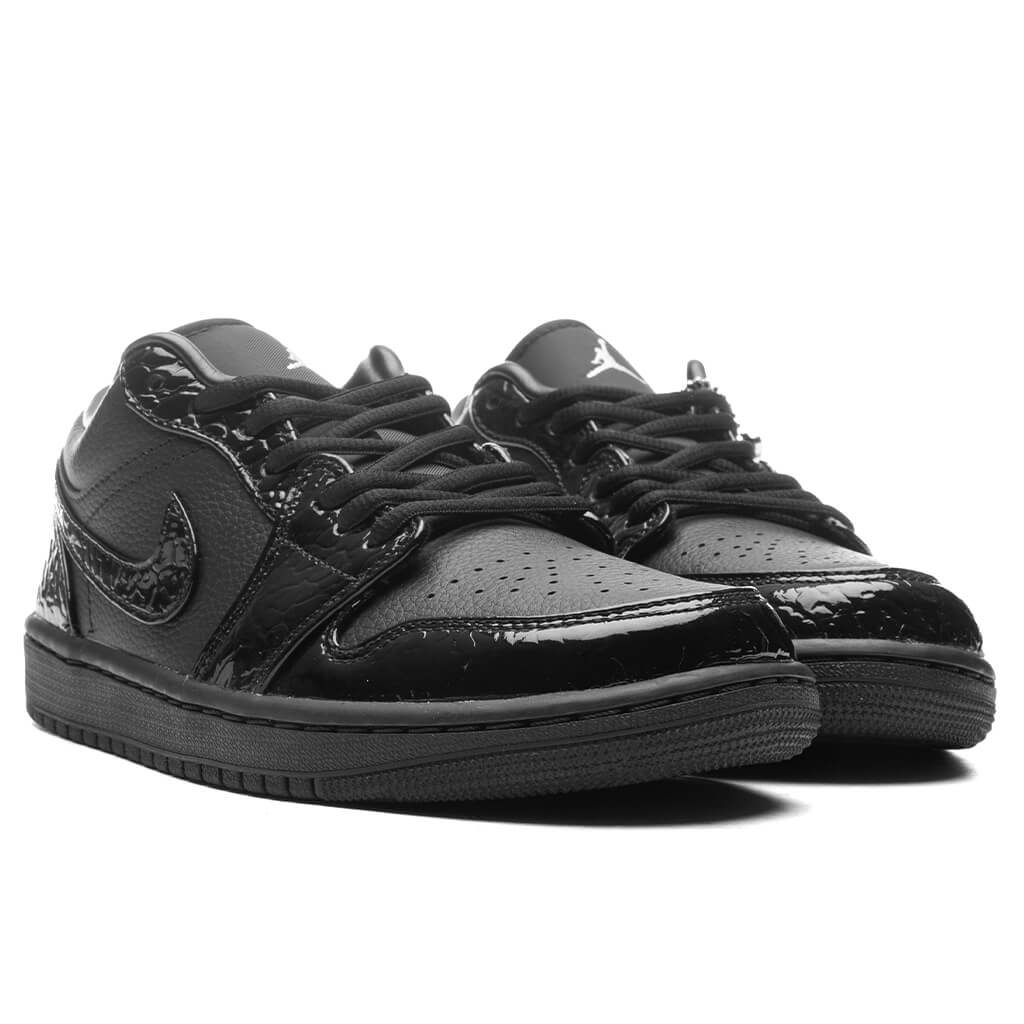 Women's Air Jordan 1 Low SE - Black/Black/White/Metallic Silver