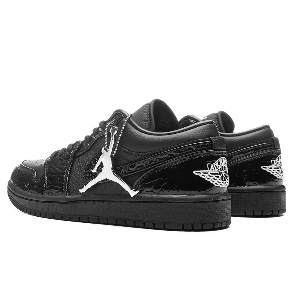 Women's Air Jordan 1 Low SE - Black/Black/White/Metallic Silver