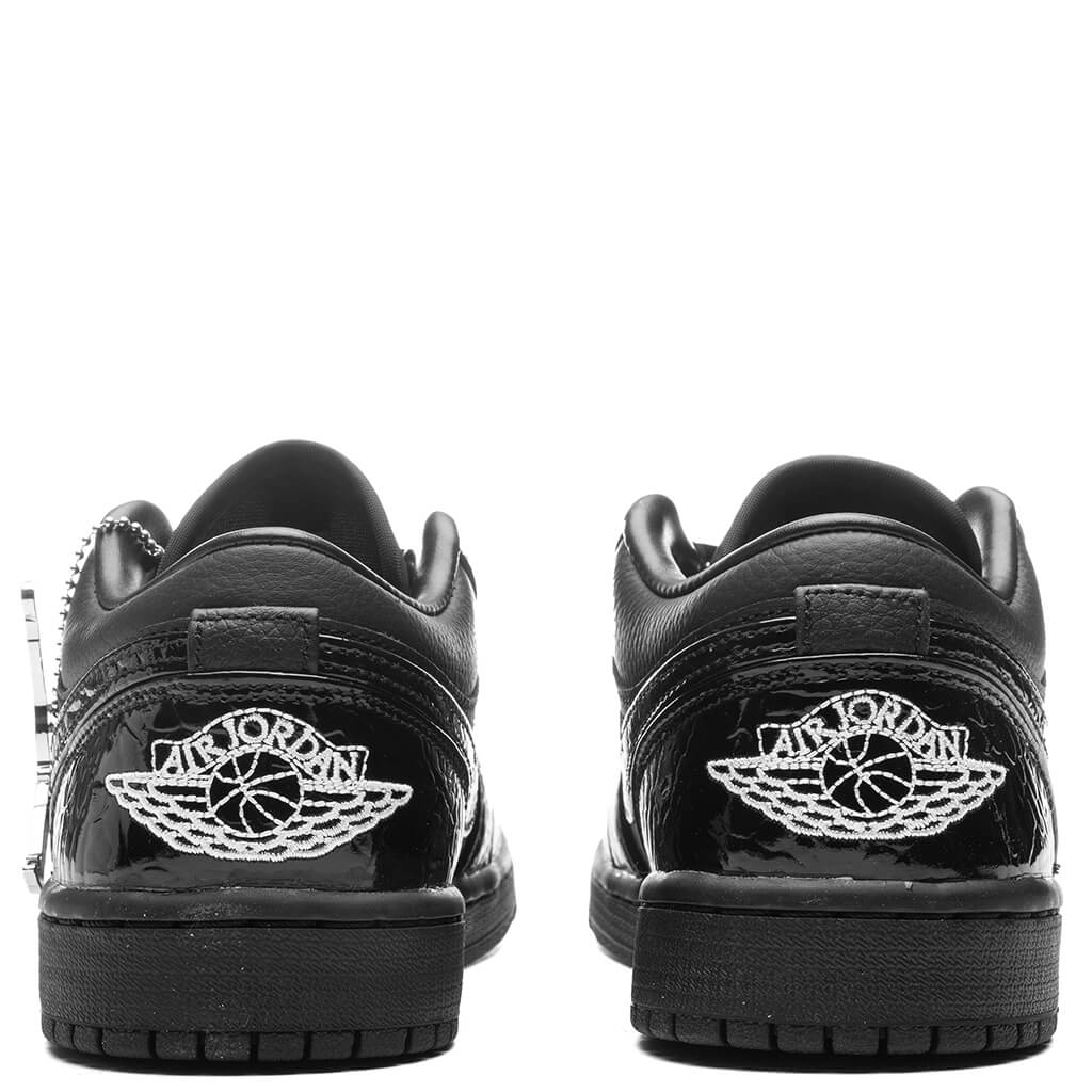 Women's Air Jordan 1 Low SE - Black/Black/White/Metallic Silver