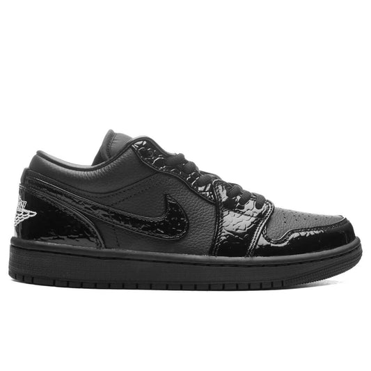 Women's Air Jordan 1 Low SE - Black/Black/White/Metallic Silver