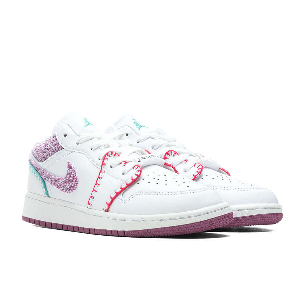 Air Jordan 1 Low SE (GS) - White/Light Bordeaux/Rush Pink