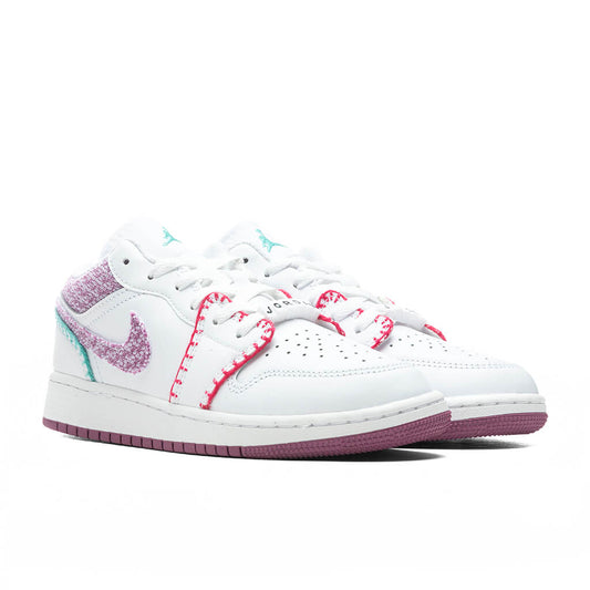 Air Jordan 1 Low SE (GS) - White/Light Bordeaux/Rush Pink