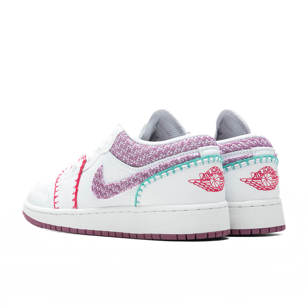 Air Jordan 1 Low SE (GS) - White/Light Bordeaux/Rush Pink