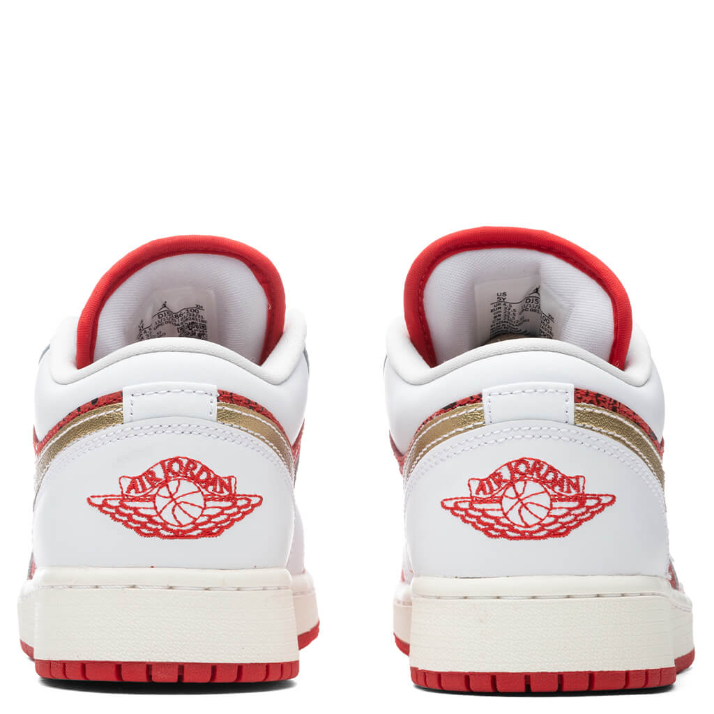 Air Jordan 1 Low SE (GS) - White/Metallic Gold/University Red