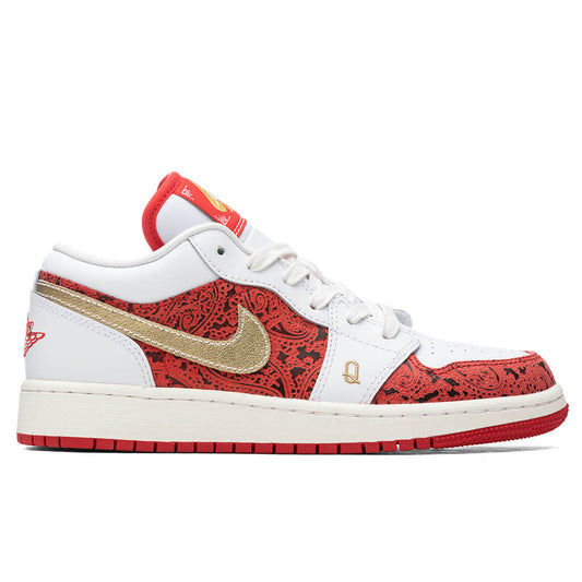 Air Jordan 1 Low SE (GS) - White/Metallic Gold/University Red
