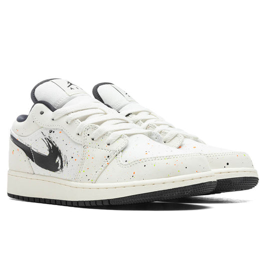 Air Jordan 1 Low SE (GS) 'Paint Splatter' - Sail/Black/Total Orange