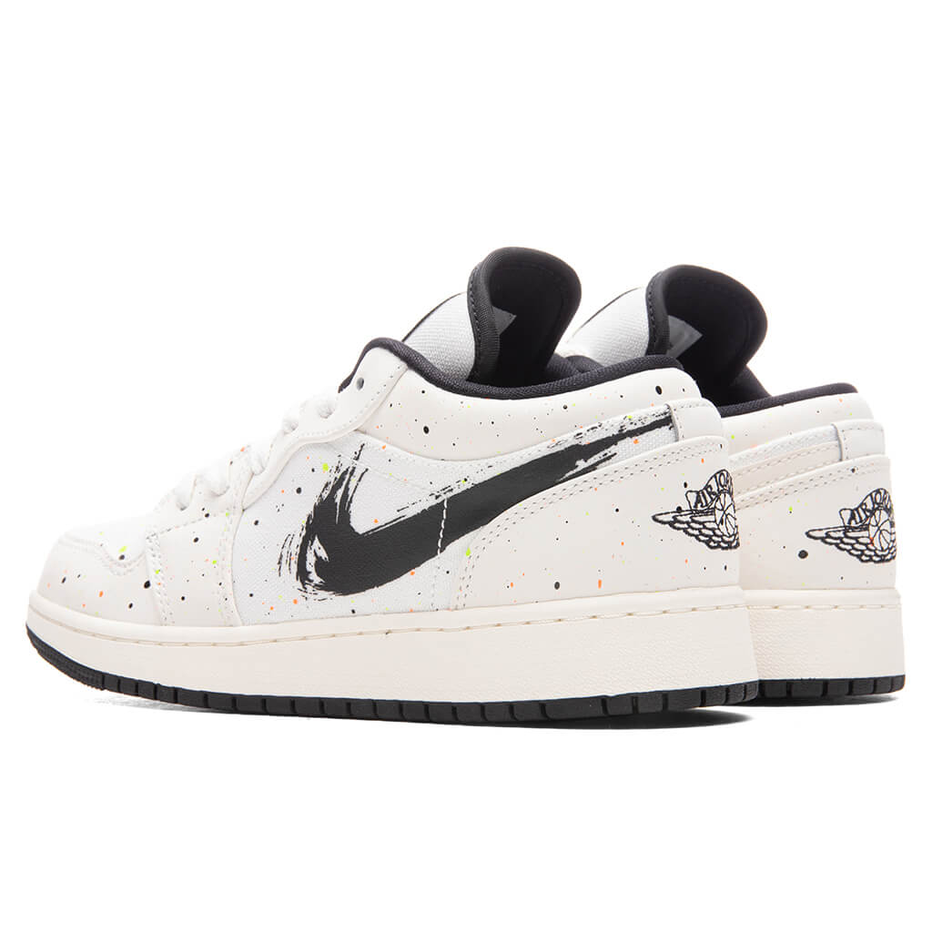 Air Jordan 1 Low SE (GS) 'Paint Splatter' - Sail/Black/Total Orange