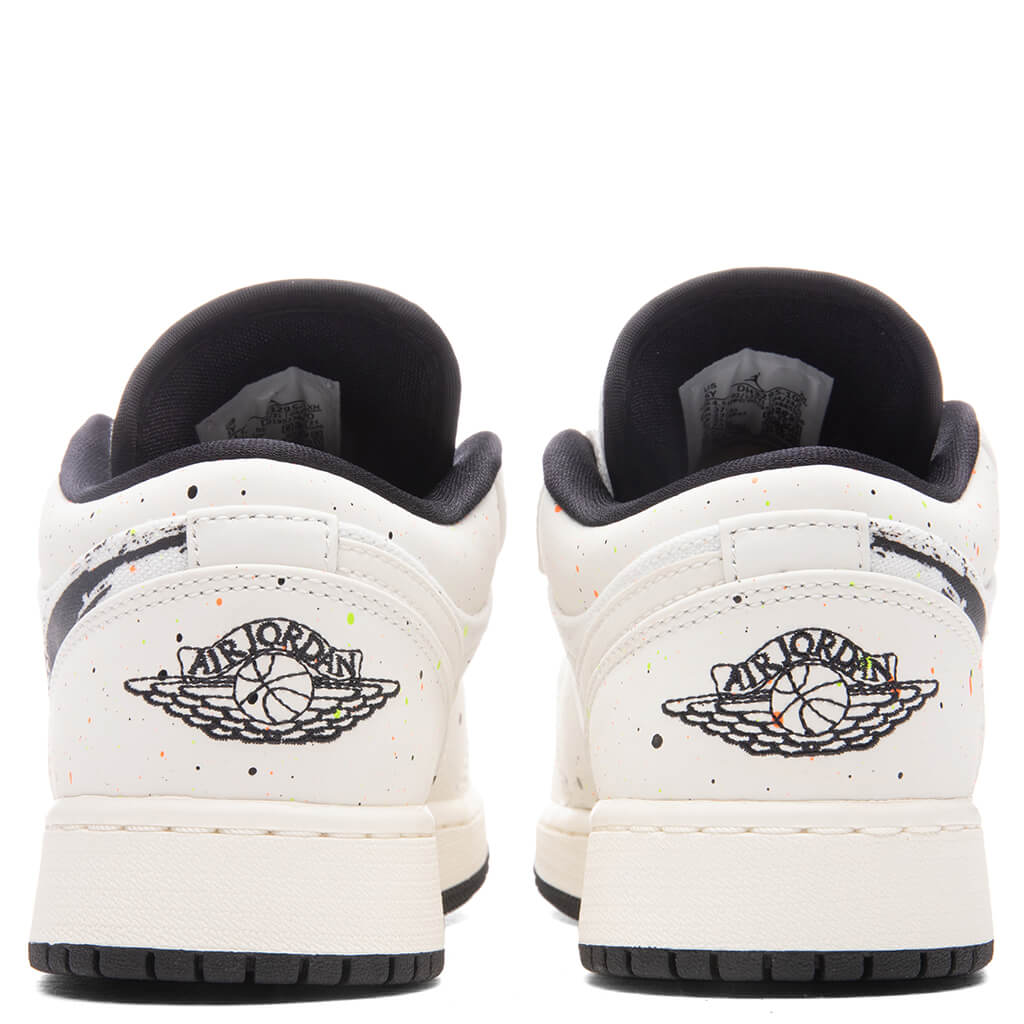 Air Jordan 1 Low SE (GS) 'Paint Splatter' - Sail/Black/Total Orange