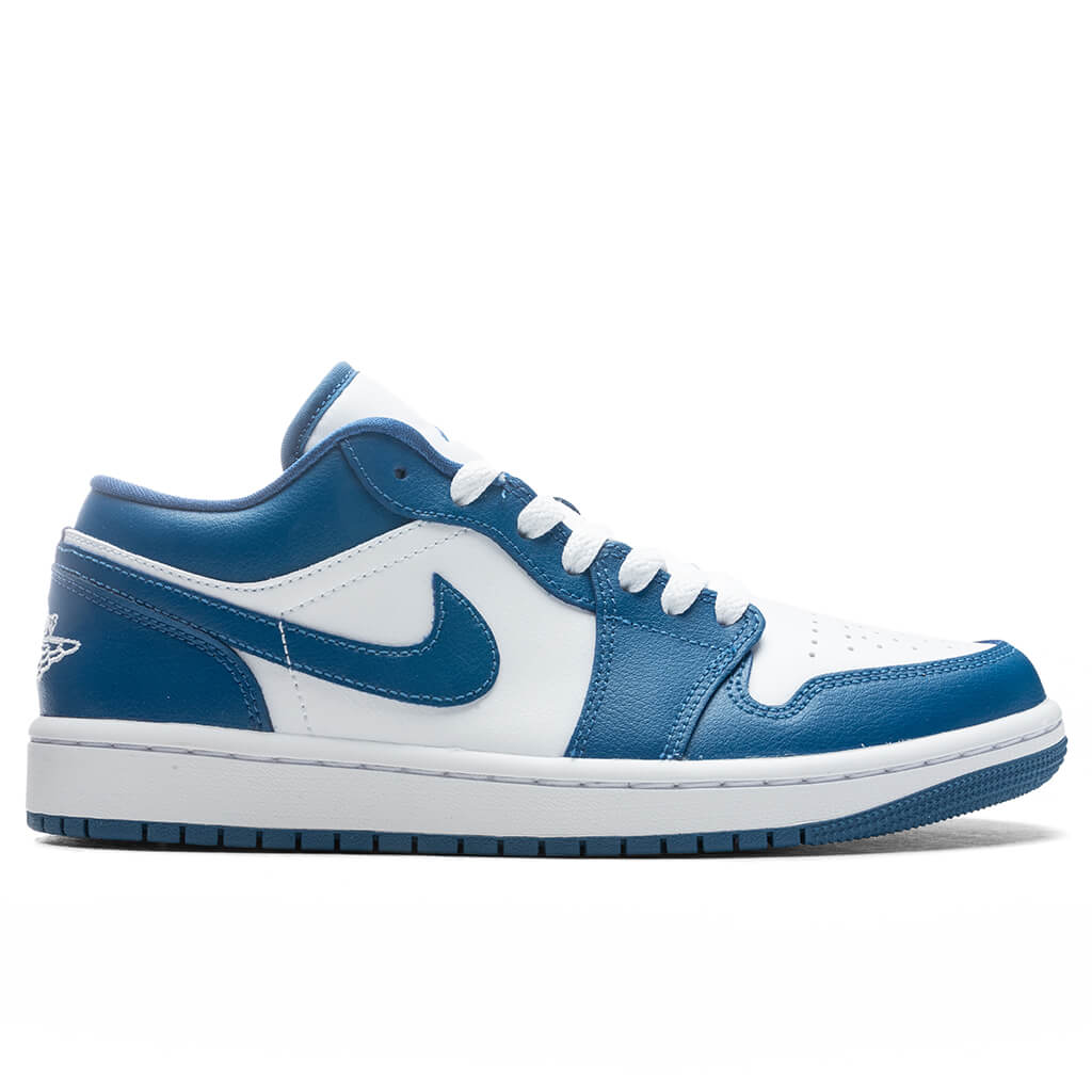 Women's Air Jordan 1 Low - White/Dark Marina Blue
