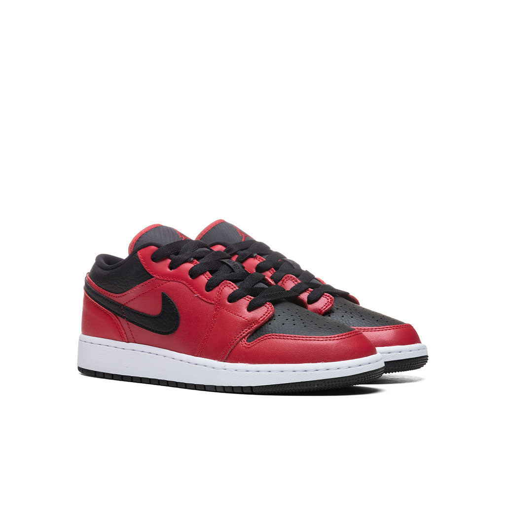 Air Jordan 1 Low (GS) "Pebbled" - Gym Red/Black/White