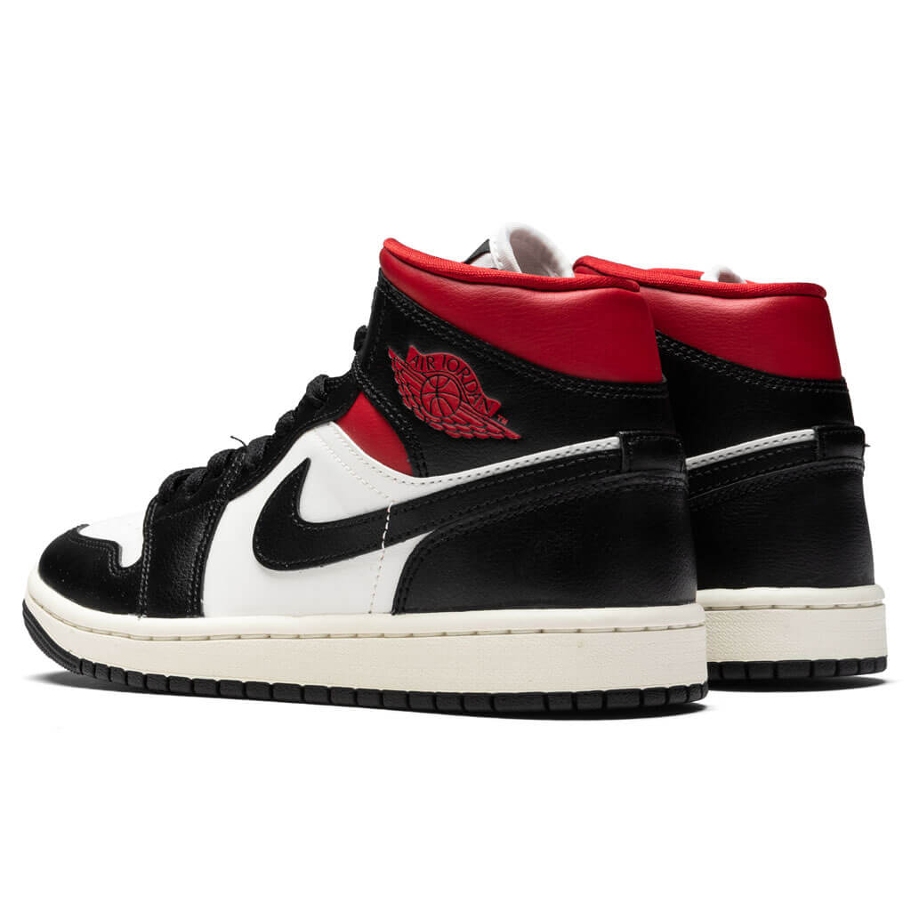 Women's Air Jordan 1 Mid - Black/Gym Red/Sail