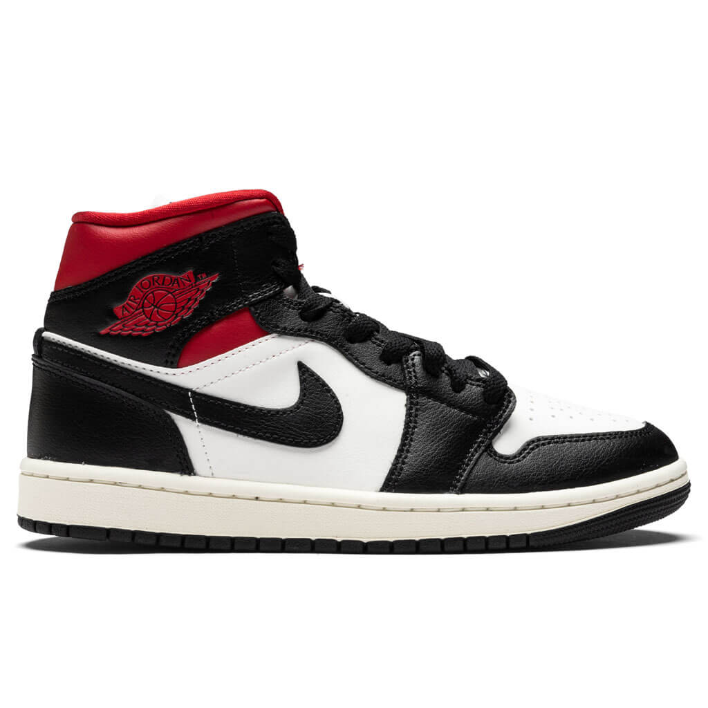 Women's Air Jordan 1 Mid - Black/Gym Red/Sail