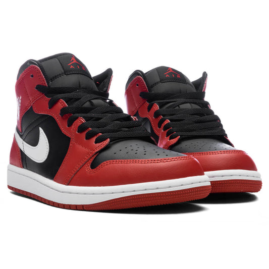 Air Jordan 1 Mid - Black/White/Gym Red