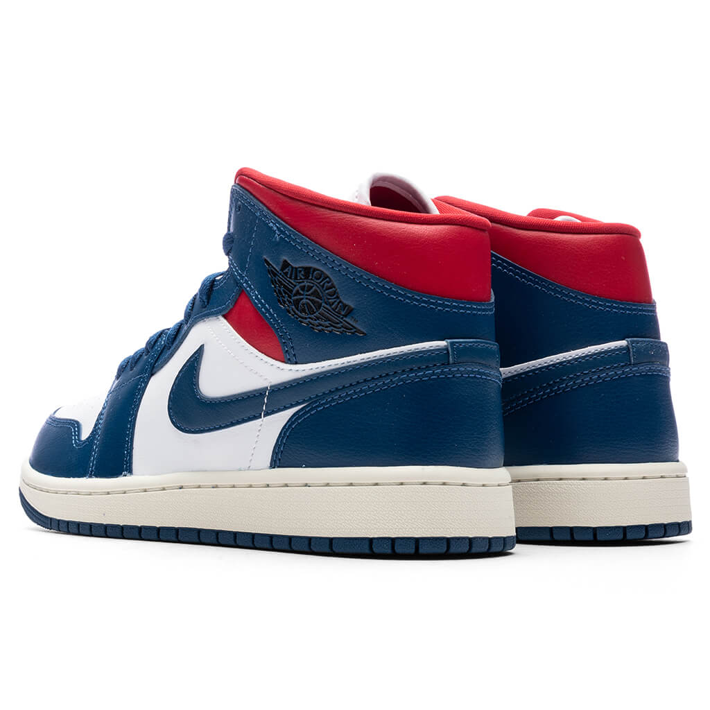 Women's Air Jordan 1 Mid - White/French Blue/Gym Red
