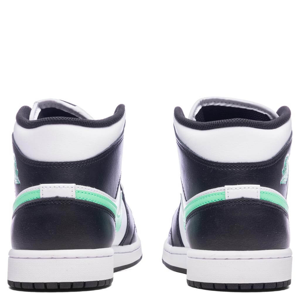 Air Jordan 1 Mid - White/Green Glow/Black