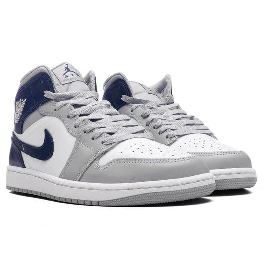 Air Jordan 1 Mid - White/Midnight Navy/Wolf Grey