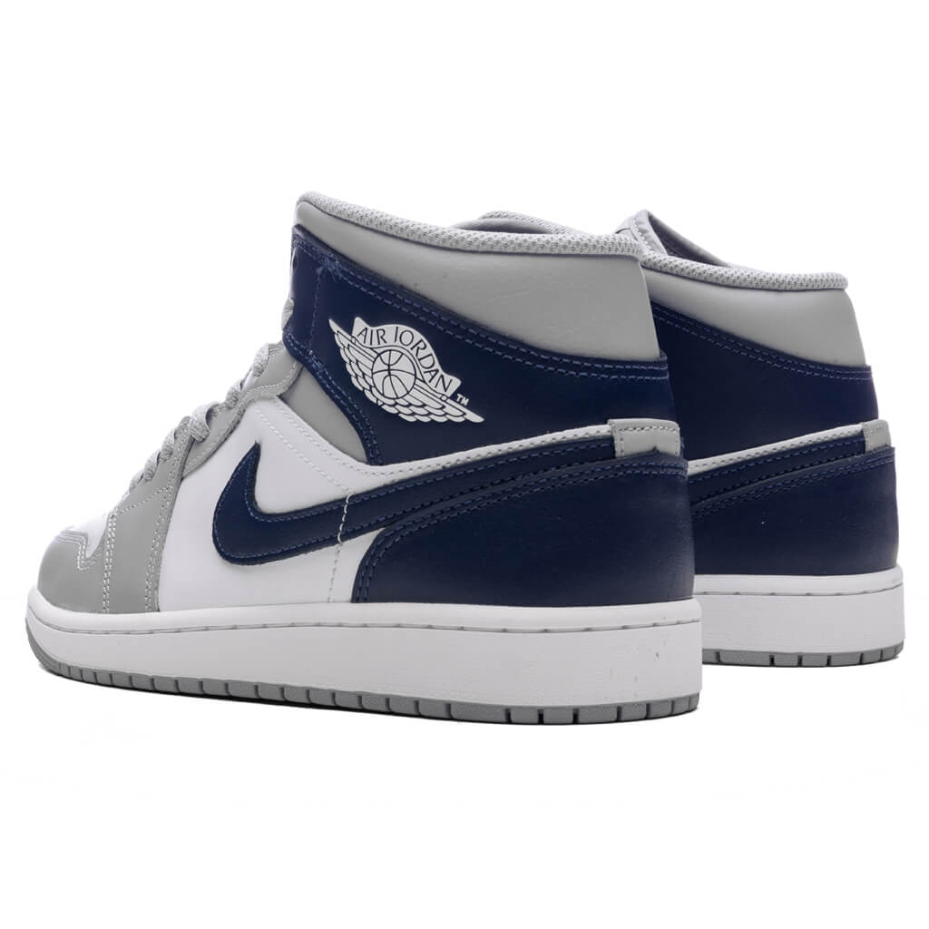Air Jordan 1 Mid - White/Midnight Navy/Wolf Grey
