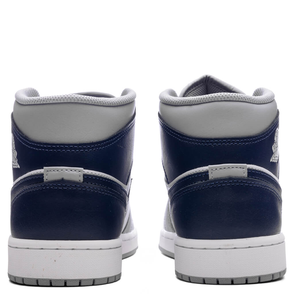 Air Jordan 1 Mid - White/Midnight Navy/Wolf Grey