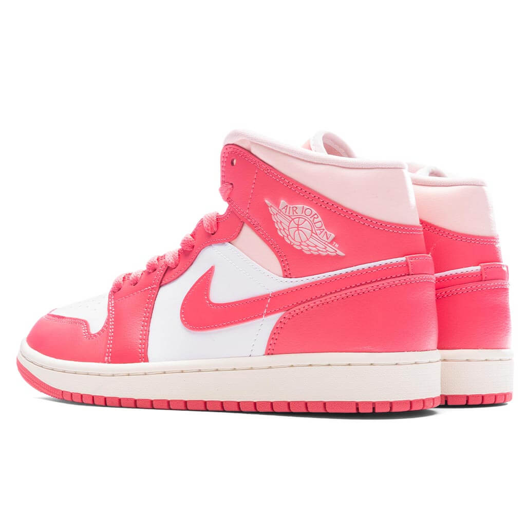 Women's Air Jordan 1 Mid - White/Sea Coral/Atmosphere