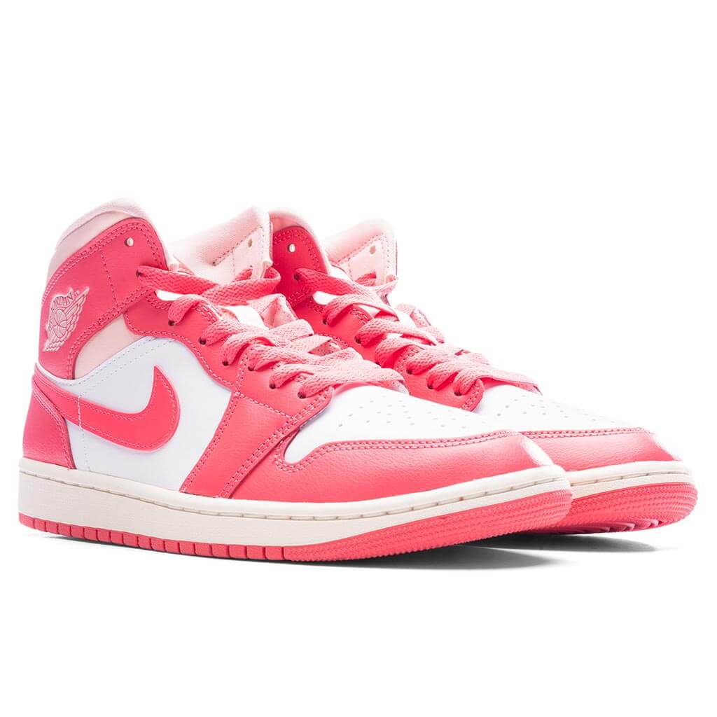 Women's Air Jordan 1 Mid - White/Sea Coral/Atmosphere