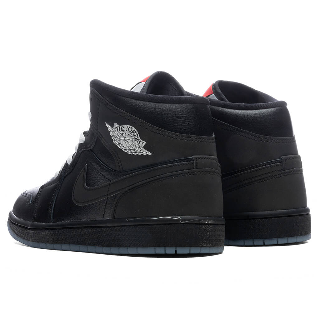 Air Jordan 1 Mid 'Black Metallic Reimagined' - Black/White/Wolf Grey