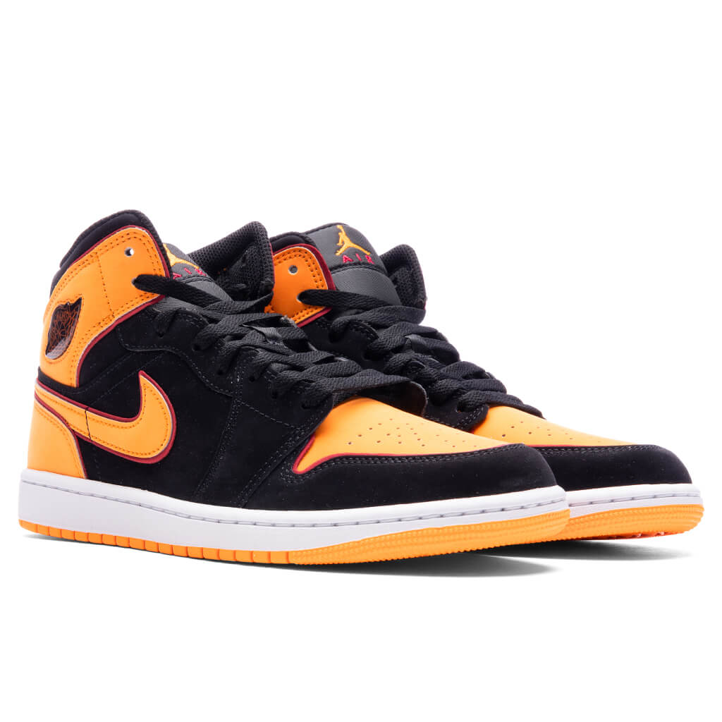 Air Jordan 1 Mid SE - Black/Vivid Orange/Cardinal Red