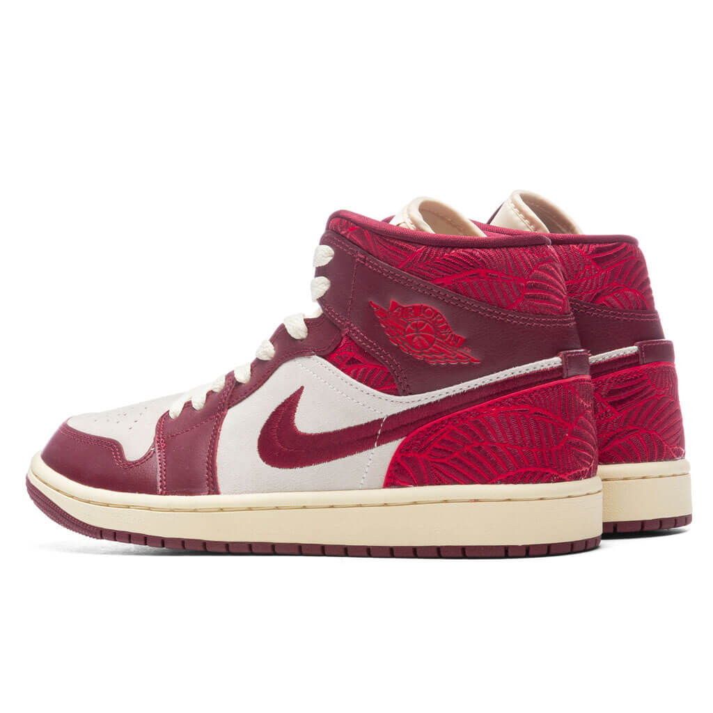 Women's Air Jordan 1 Mid SE Tiki Leaf - Team Red/University Red/Muslin