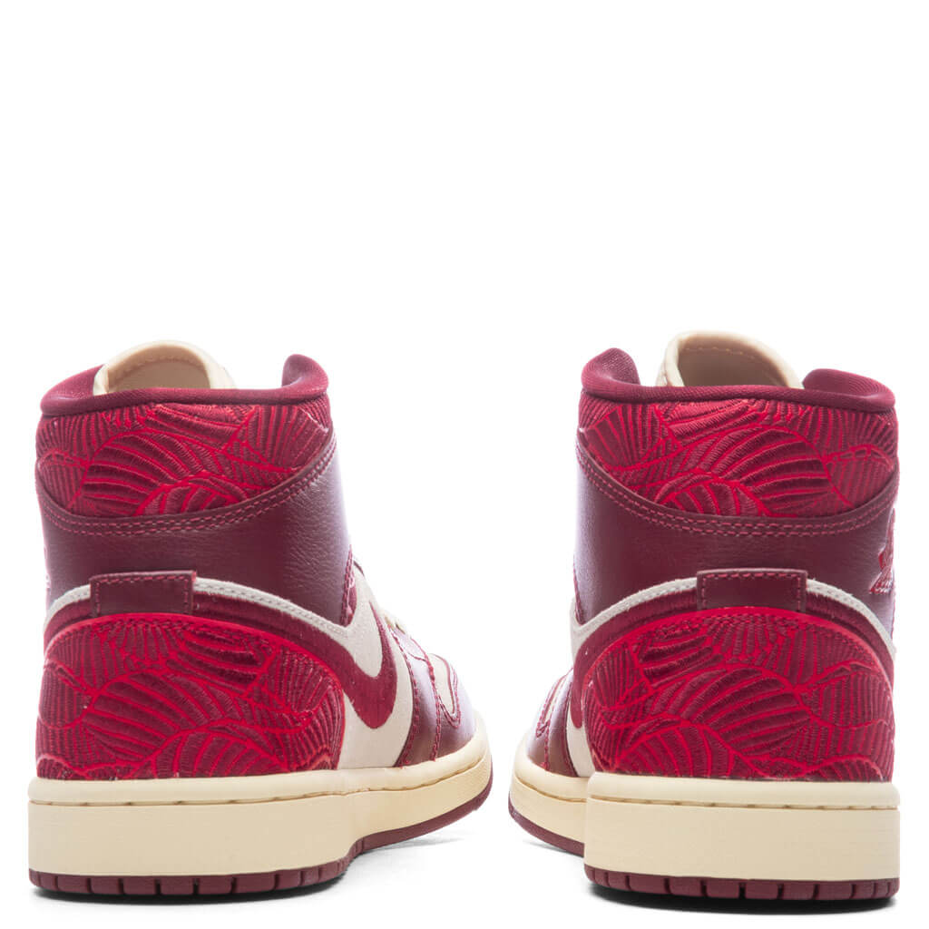 Women's Air Jordan 1 Mid SE Tiki Leaf - Team Red/University Red/Muslin